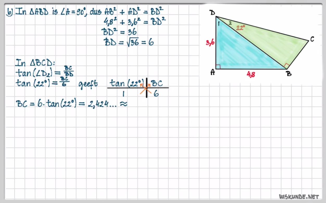 Berekeningen met de tangens Opgave 37