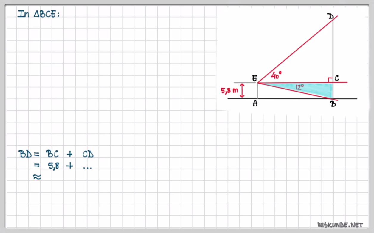 Berekeningen met de tangens Opgave 41