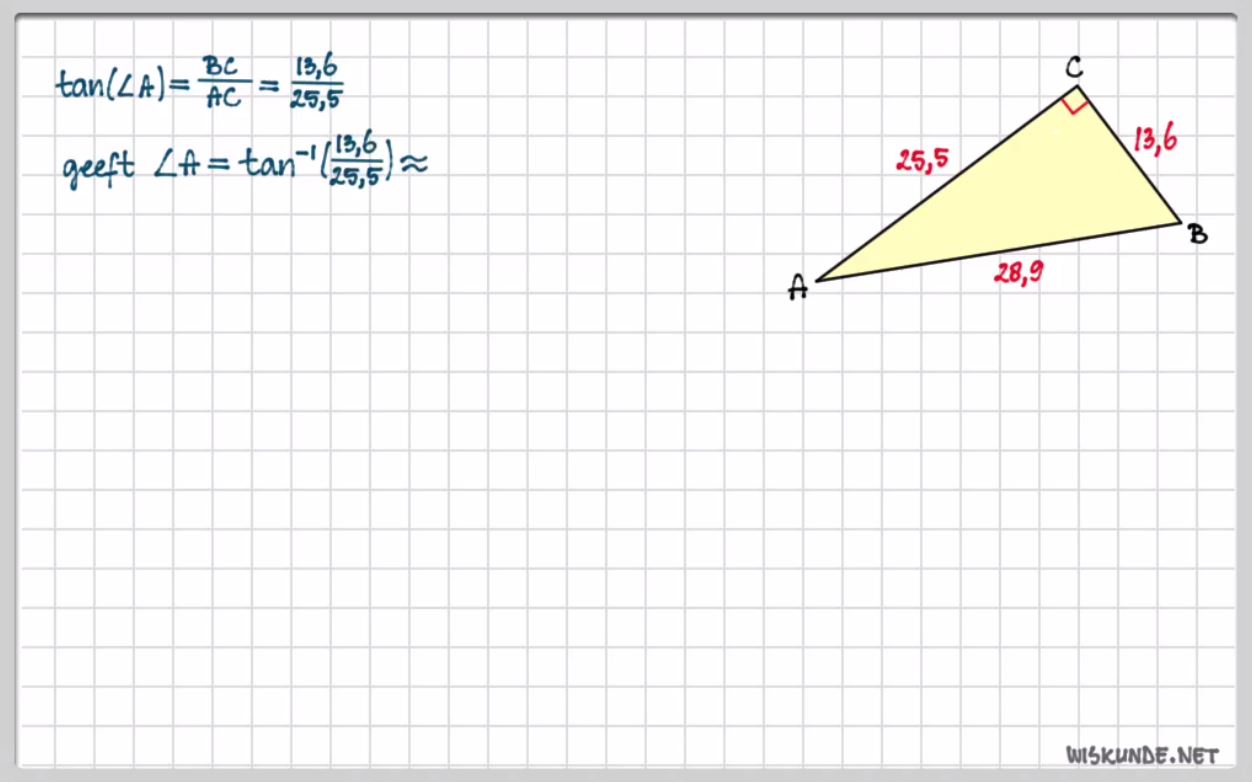 Berekeningen met de tangens Opgave 43