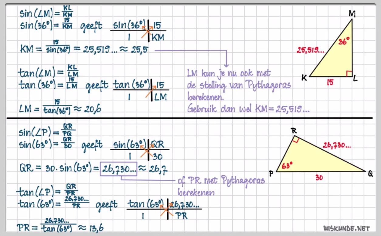 De sinus en de cosinus Opgave 50