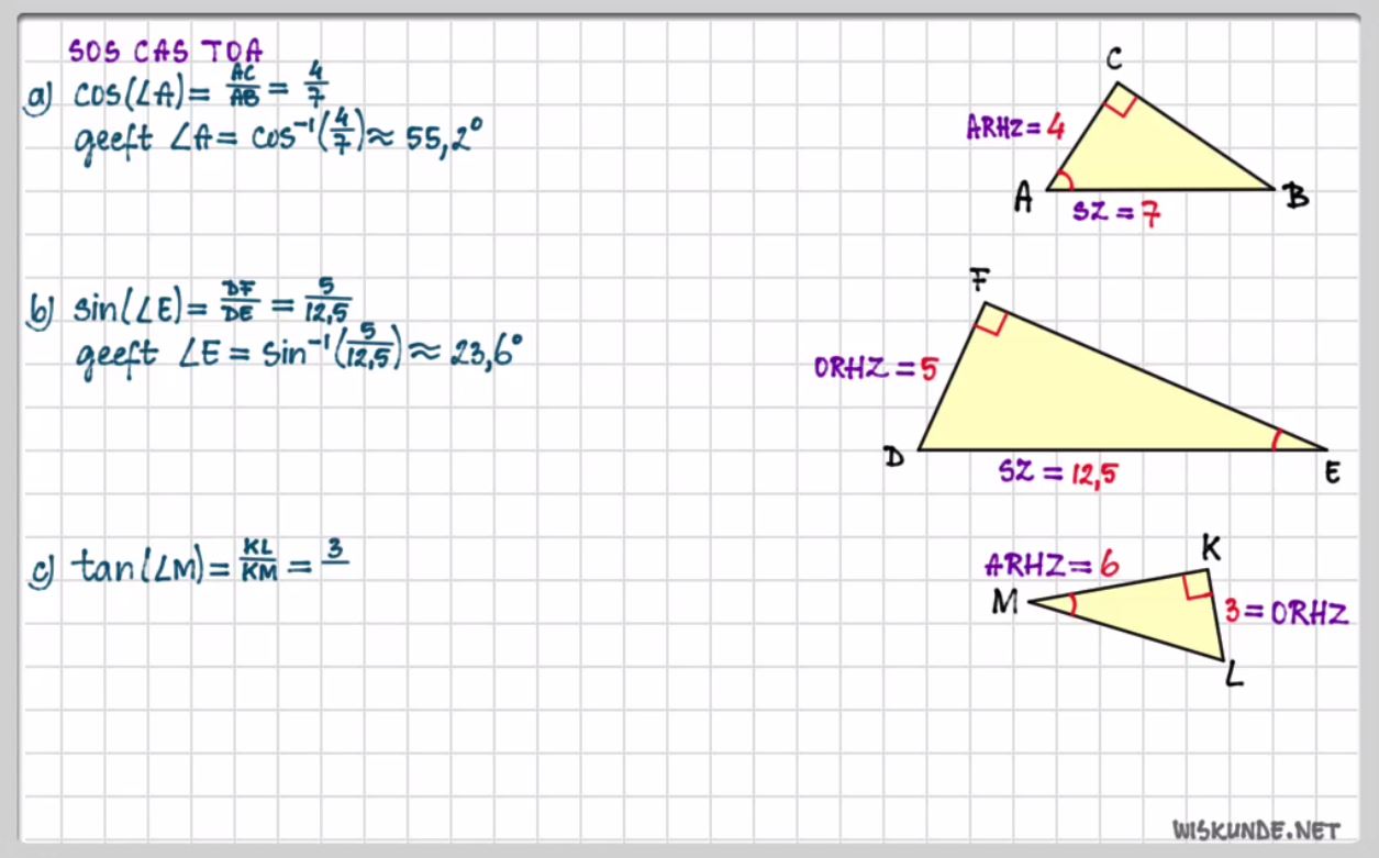 Goniometrische verhoudingen opgave 61