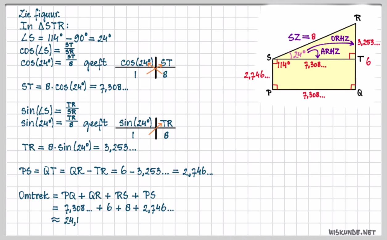 Goniometrische verhoudingen opgave 76