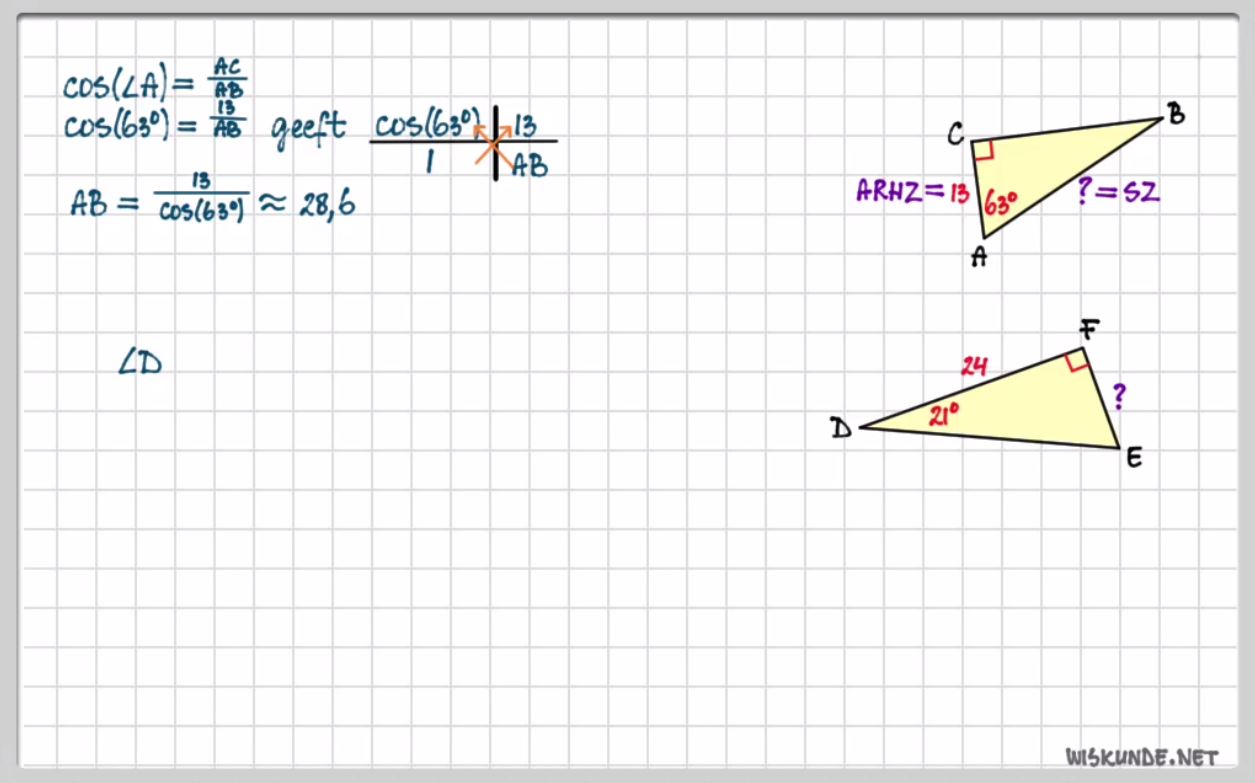 Goniometrische verhoudingen opgave 82