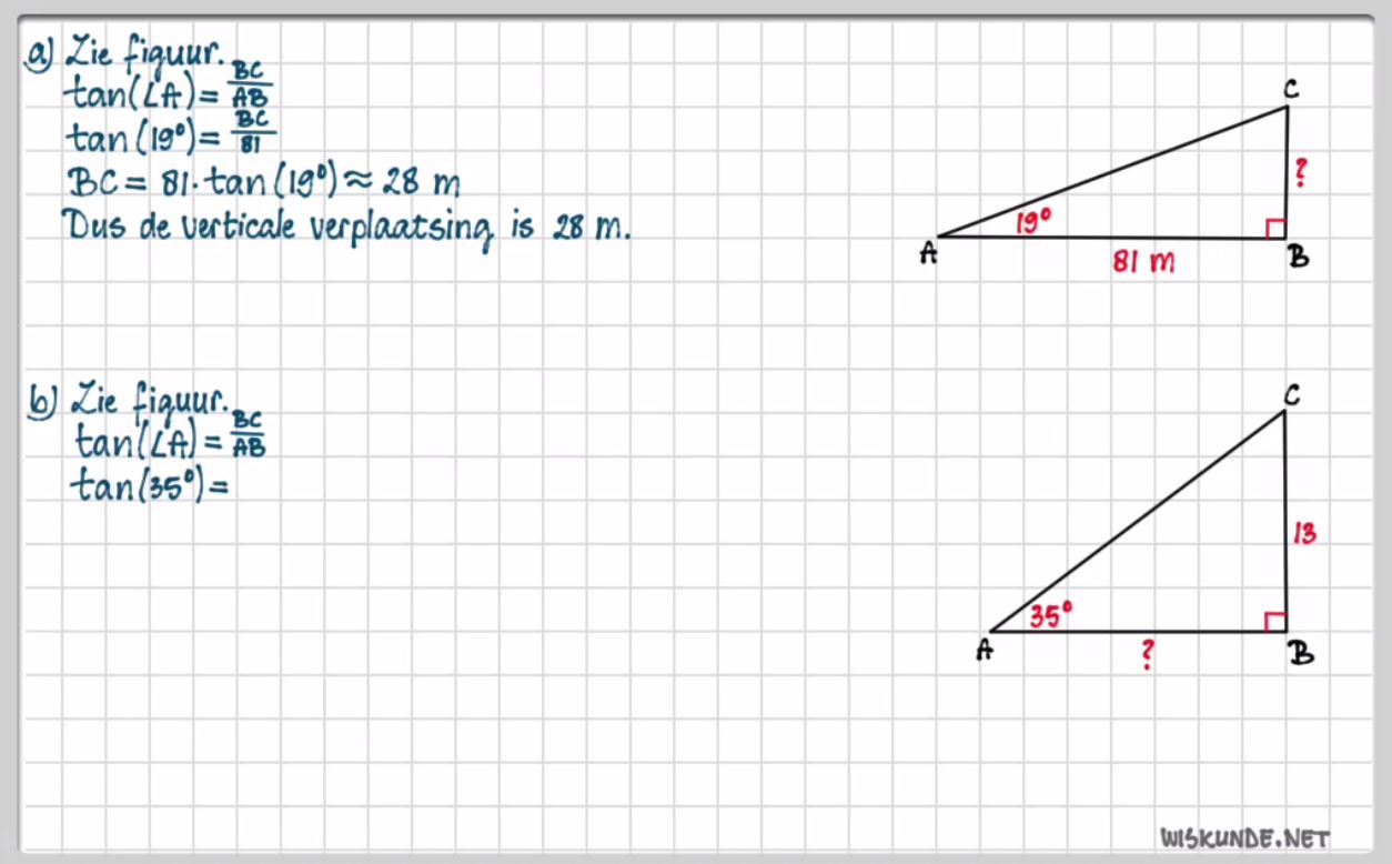 Tangens en hellingshoek Opgave 24
