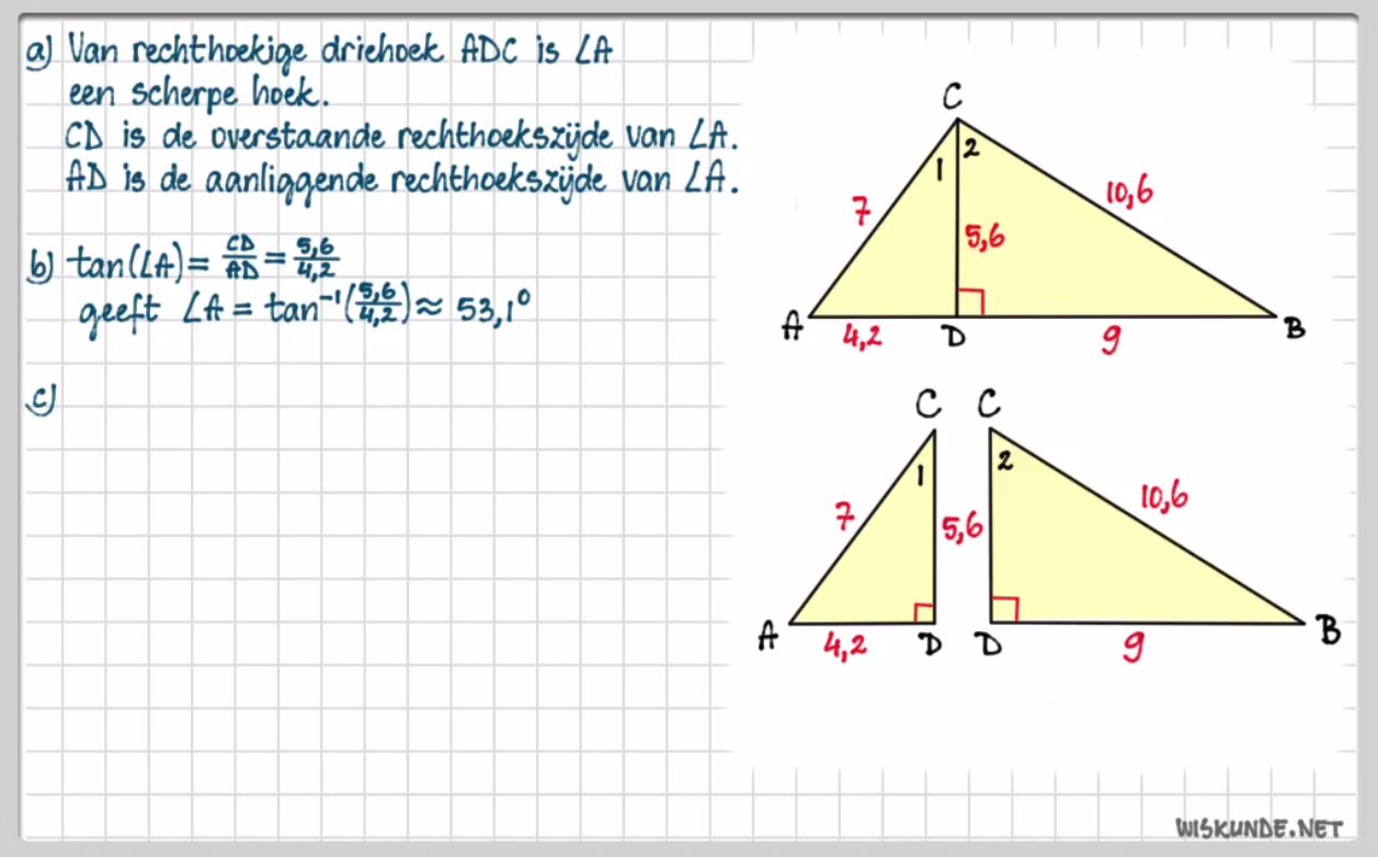 Berekeningen met de tangens Opgave 27