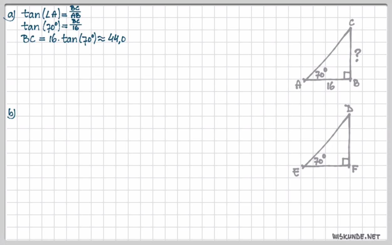 Berekeningen met de tangens Opgave 33