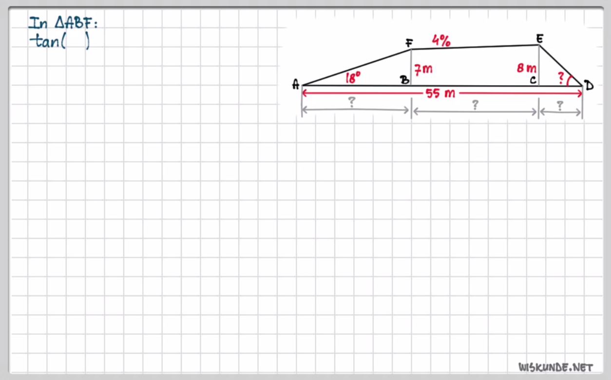 Berekeningen met de tangens Opgave 40
