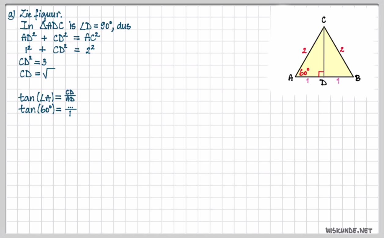Goniometrische verhoudingen opgave 71