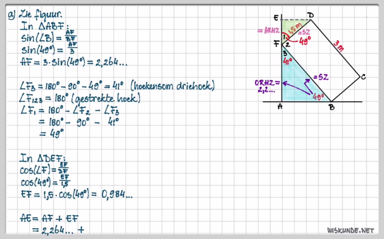 Goniometrische verhoudingen opgave 76