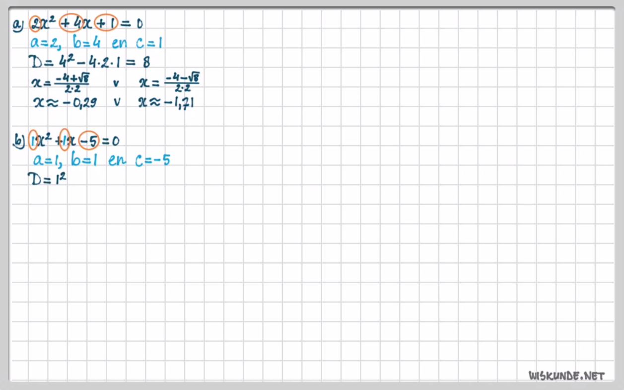 De abc-formule Opgave 19