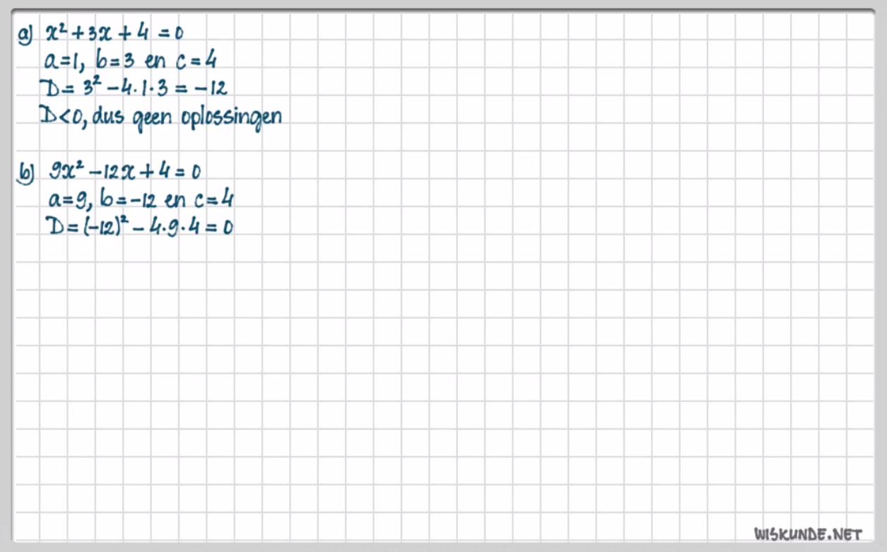 De abc-formule Opgave 25