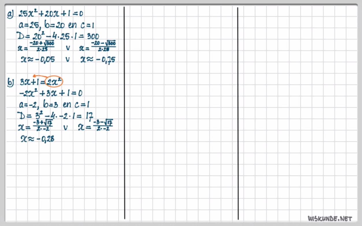 De abc-formule Opgave 26