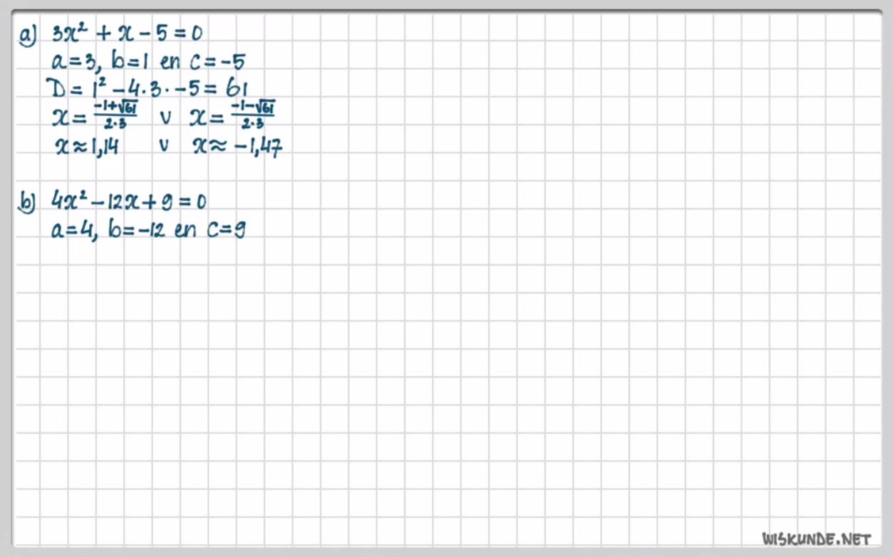 De abc-formule Opgave 35