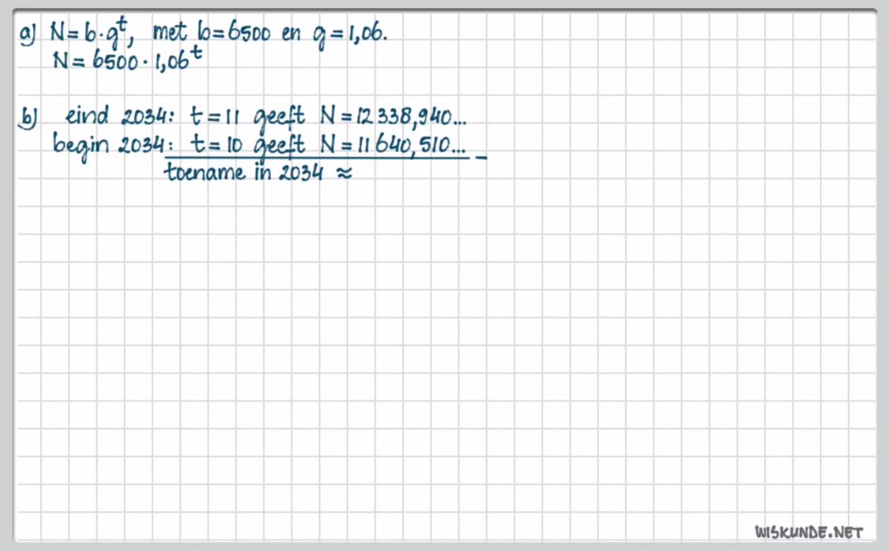 Exponenti&euml;le groei Opgave 5