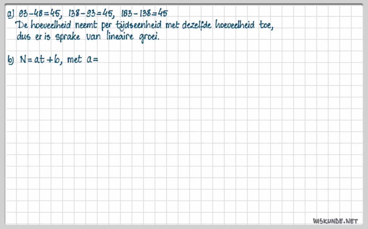 Tabellen en groei Opgave 32