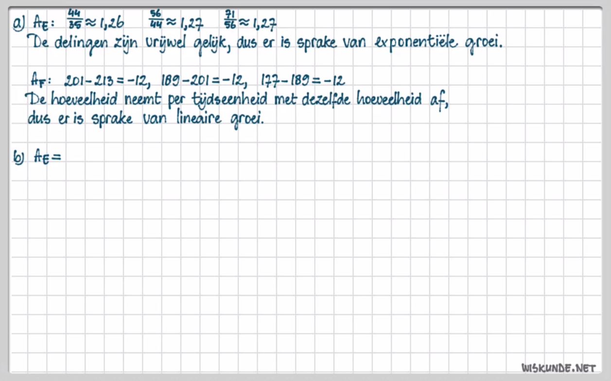 Tabellen en groei Opgave 33