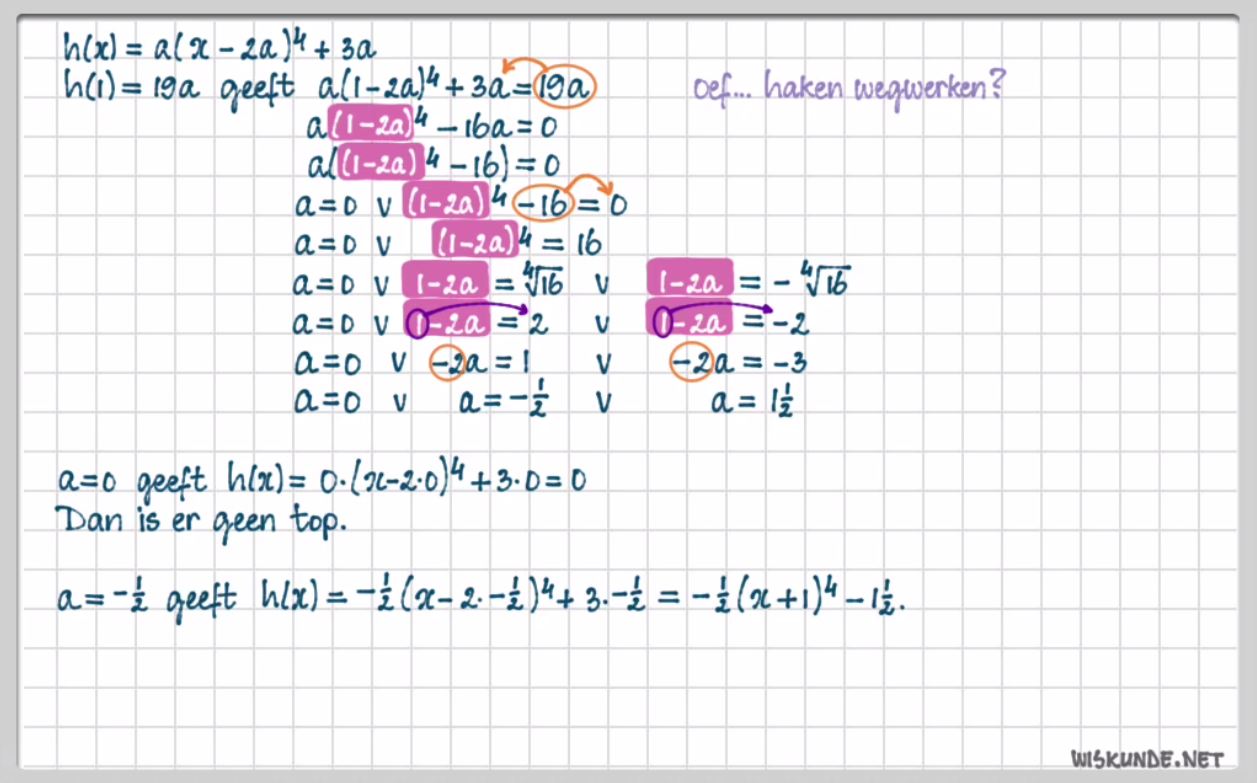 Hogeremachtsvergelijkingen Opgave 70