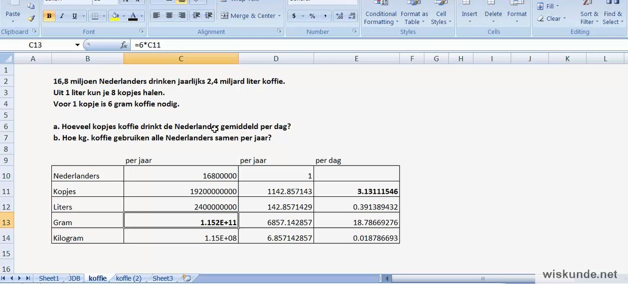 Cijfermateriaal Opgave 8