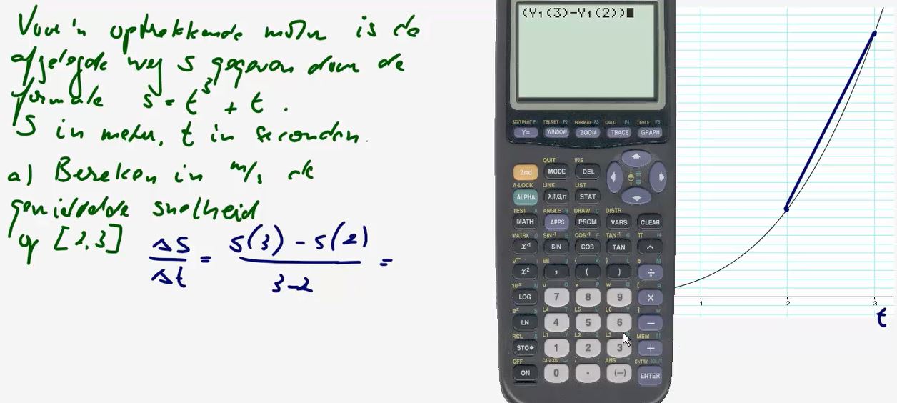 Differentiequotienten en snelheden Opgave 34