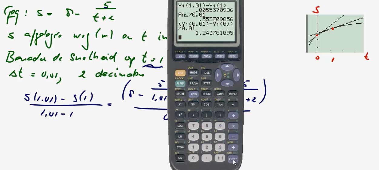 Differentiequotienten en snelheden Opgave 36