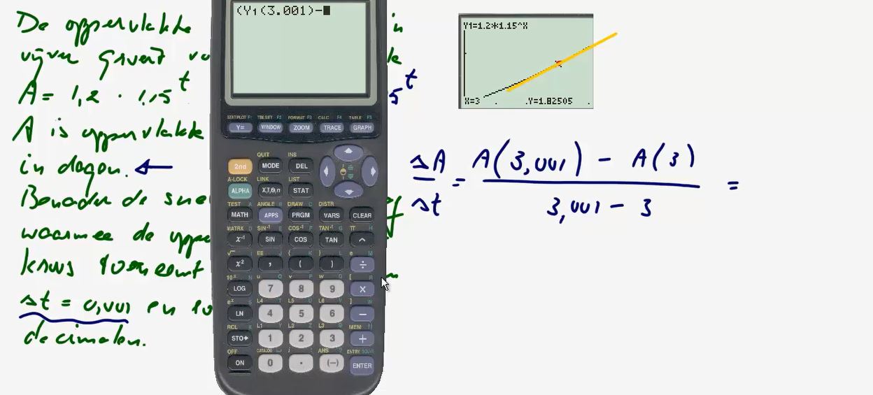 Differentiequotienten en snelheden Opgave 37