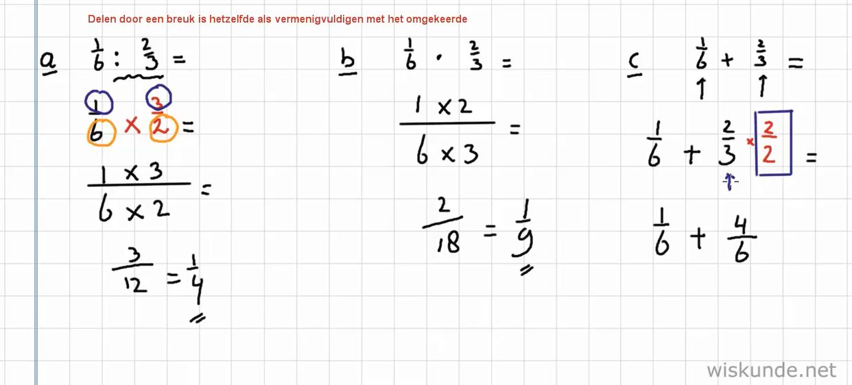 Rekenen met breuken Opgave 43