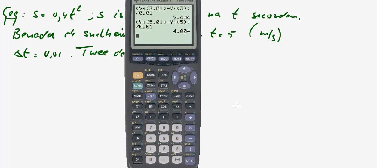 Differentiequotienten en snelheden Opgave 42