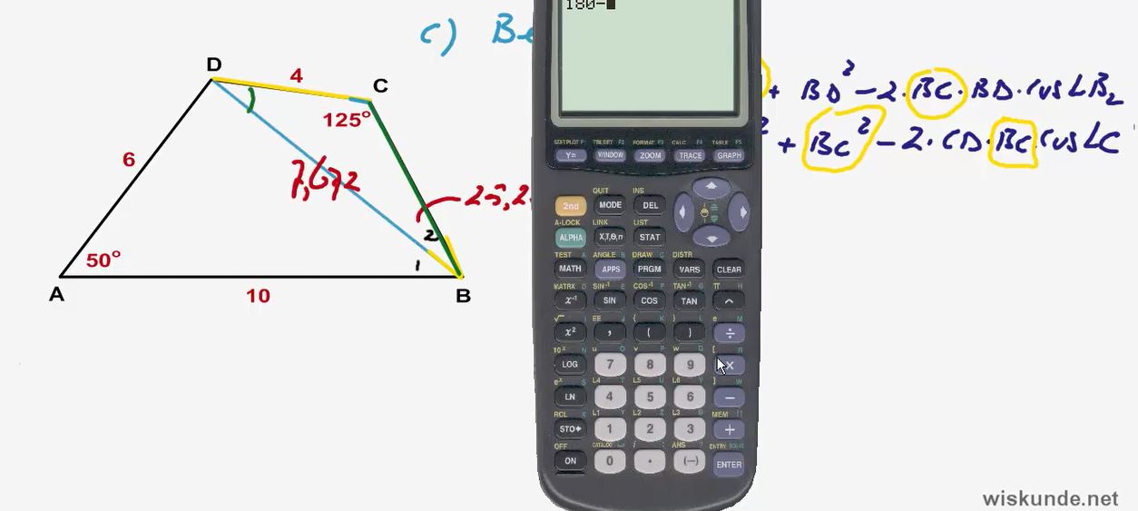 De cosinusregel opgave 35