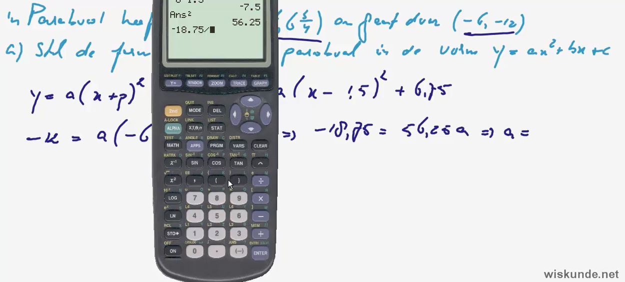 Kwadratische formules Opgave 8