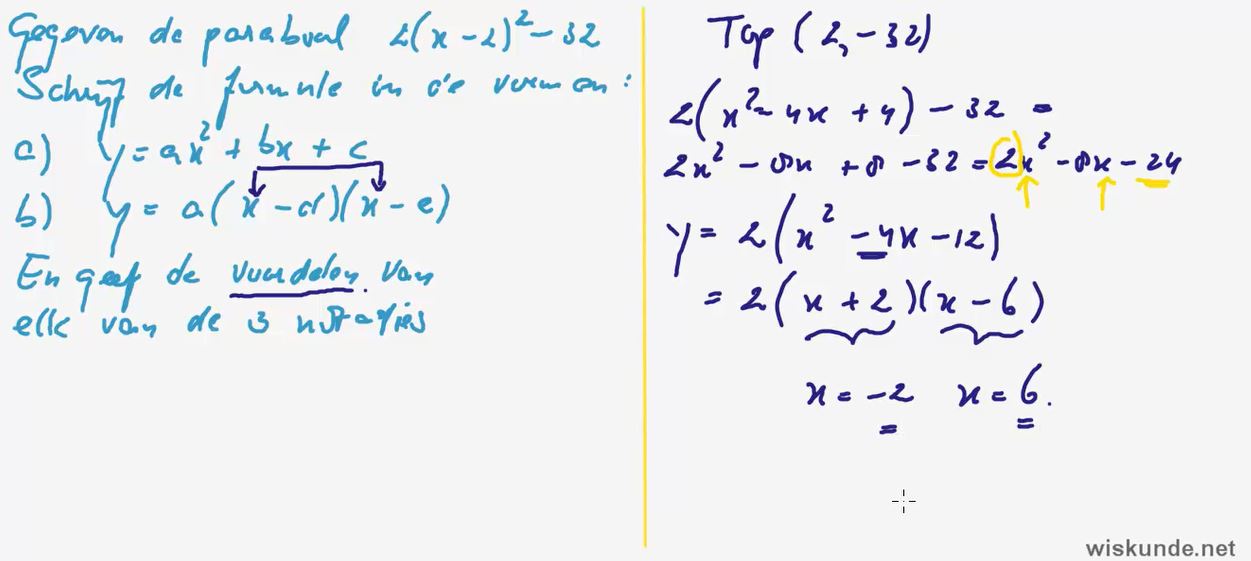 Kwadratische formules Opgave 14