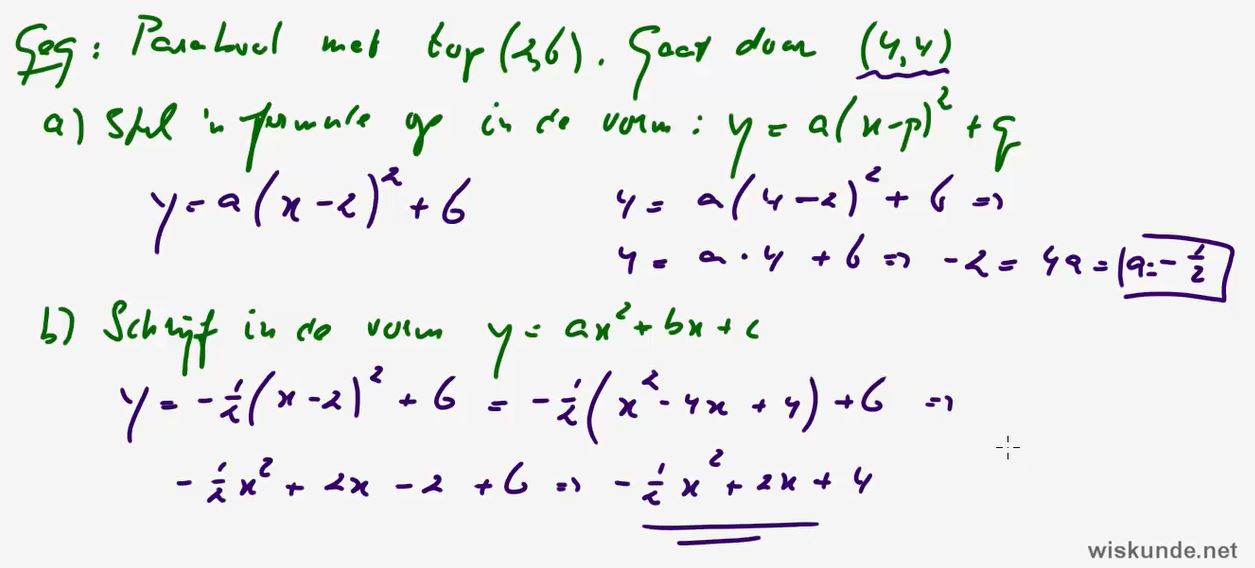Kwadratische formules Opgave 10