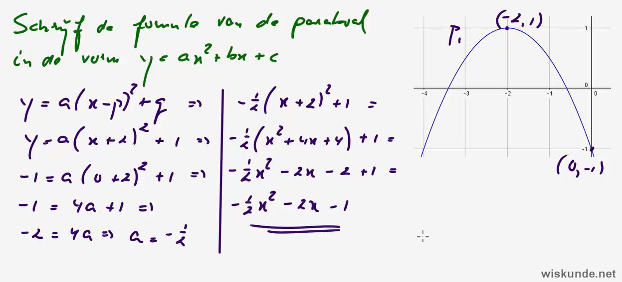 Kwadratische formules Opgave 11