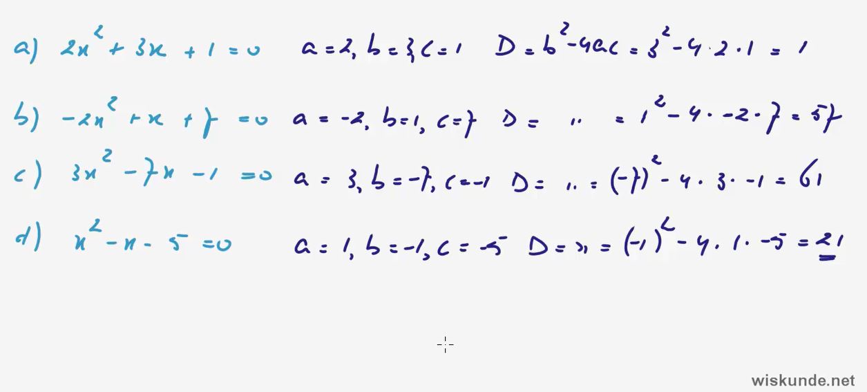 De abc-formule Opgave 15