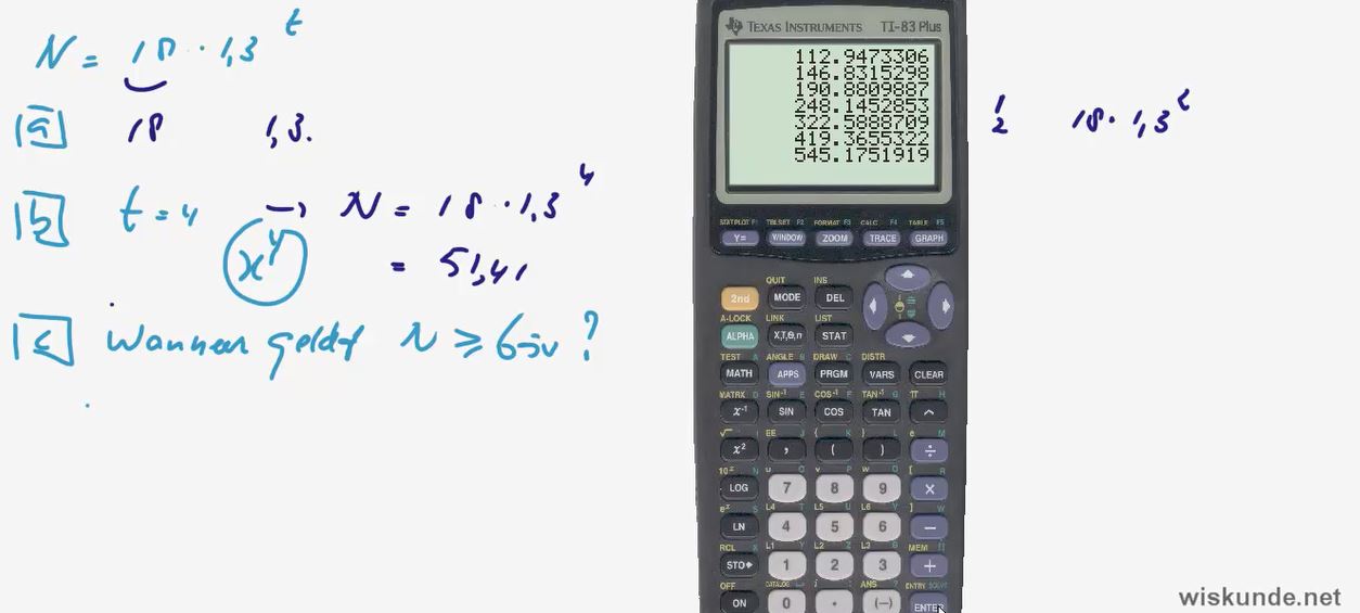 Exponentiële groei opgave 2