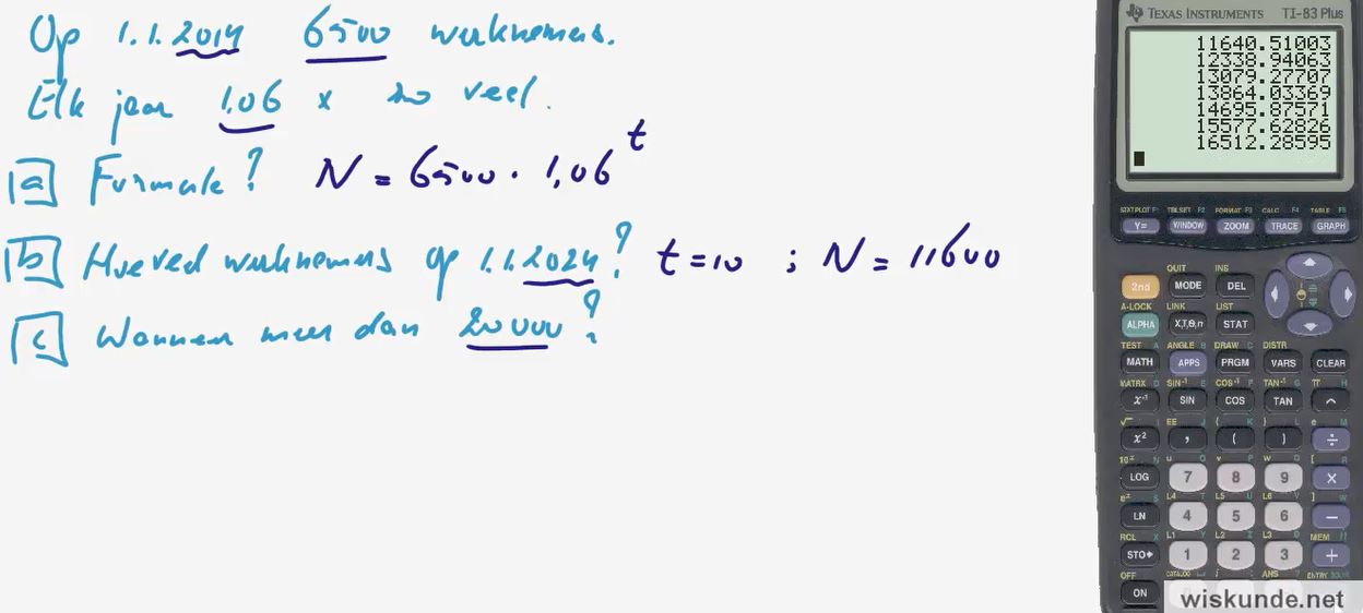Exponentiële groei opgave 4