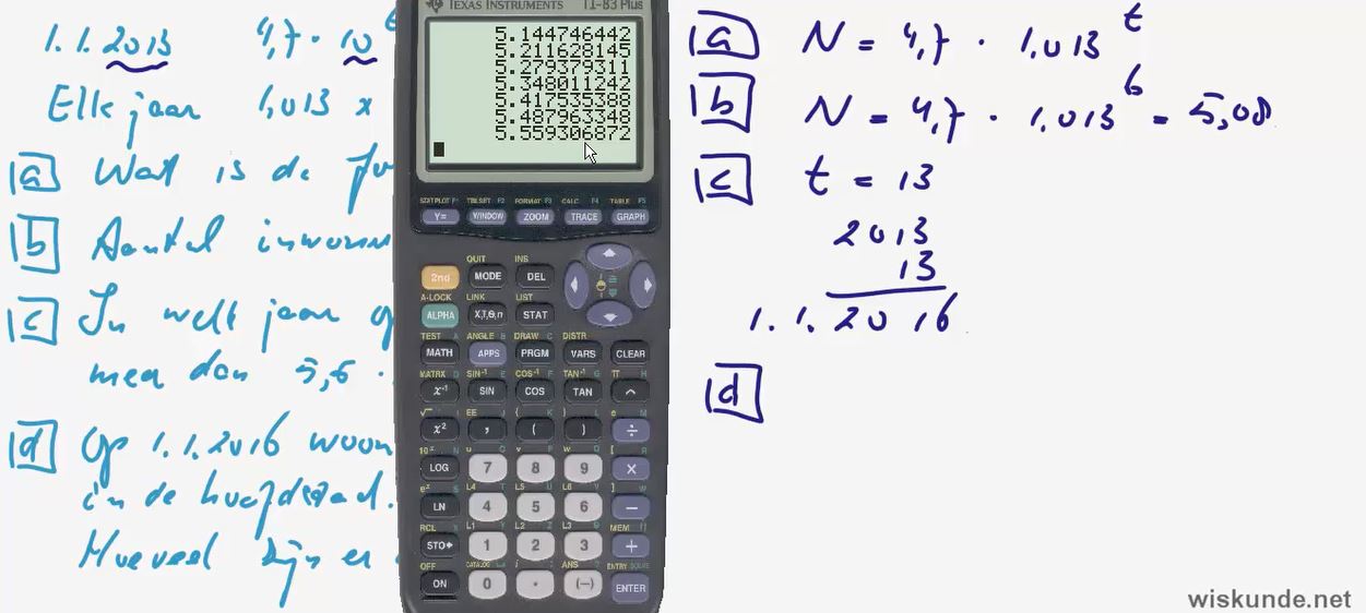 Exponentiële groei opgave 5