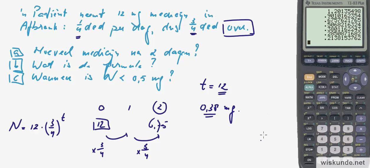 Exponentiële groei opgave 11
