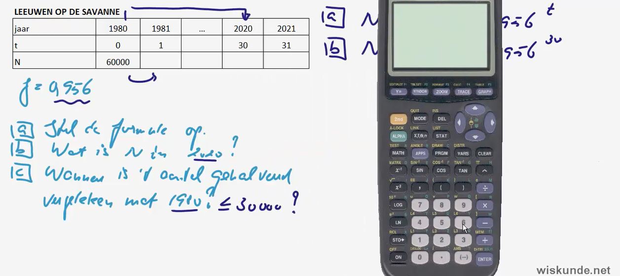 Exponentiële groei opgave 13