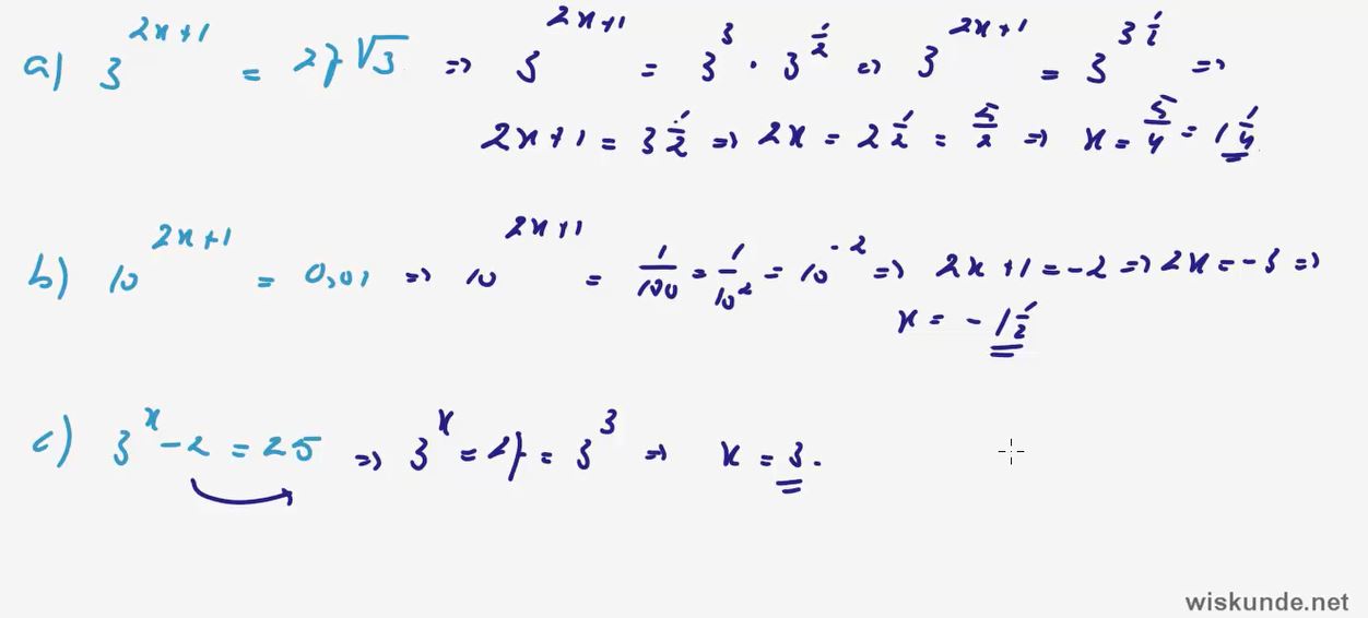 Exponentiële functies Opgave 57